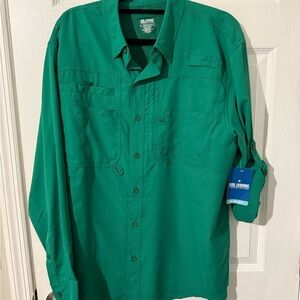 Reel Legends Mens Green Saltwater II Shirt